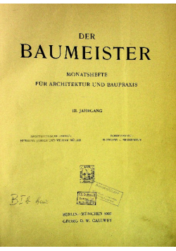Der Baumeister III Jahrgang 1905r