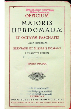 Officium Majoris Hebdomadae 1928 r