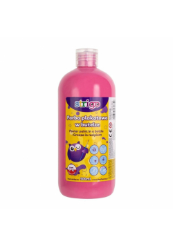 Farba plakatowa w butelce 500ml różowa STRIGO