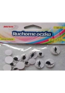 Ruchome oczka z rzęsami 16szt