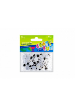 Ozdoba dekoracyjna oczy 12mm 80el