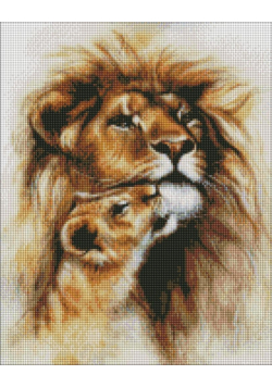 Diamentowa mozaika - Czułość lwa 40x50cm