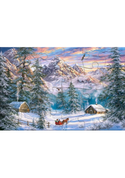 Puzzlowa kartka pocztowa Mountain Christmas