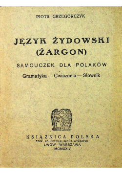 Język Żydowski Żargon 1924 r.