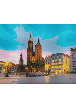 Diamentowa mozaika - Kraków wieczorem 40x50cm
