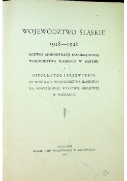 Województwo śląskie 1918-1928 1929 r.