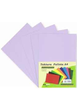 Tektura A4 falista lawendowa 5szt