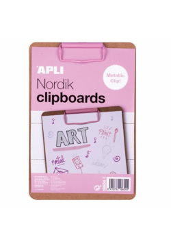 Clipboard A5 drewniany pastelowy różowy