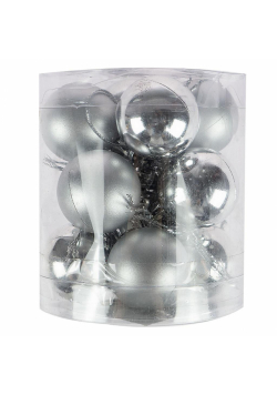 Bombki nietłukące w tubie srebrne 3cm 12szt