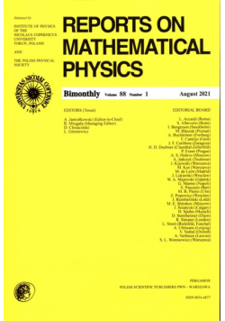 Reports On Mathematical Physics 88/1 Pergamon