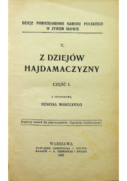 Z dziejów Hajdamaczyzny część 1 1905 r.