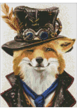 Diamentowa mozaika - Steampunkowy lis 30x40cm