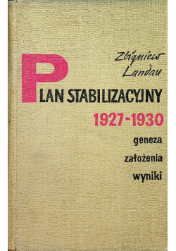 Plan stabilizacyjny 1927 1930