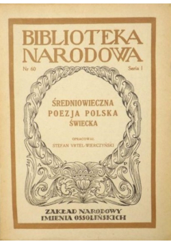 Średniowieczna poezja polska świecka 1949 r