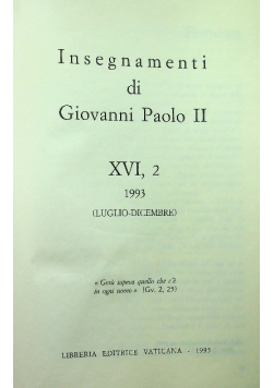Insegnamenti di Giovanni Paolo II Tom XVI Część II 1993