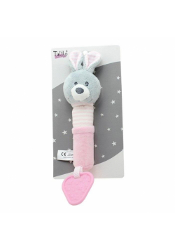 Króliczek różowy z dźwiękiem 17cm