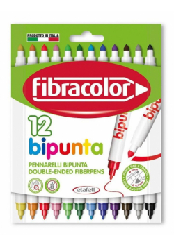 Pisaki Bipunta Double Point 12 kol FIBRACOLOR