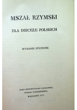 Mszał Rzymski dla Diecezji Polskich
