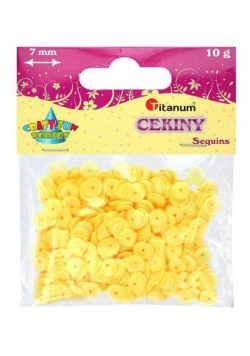 Cekiny 7mm okrągłe pastelowe żółte