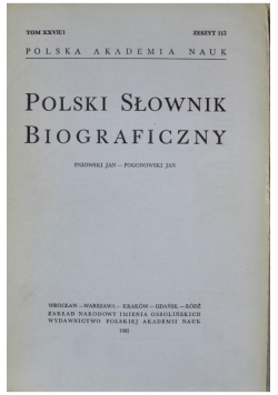 Polski Słownik Biograficzny Tom XXVII zeszyt 112