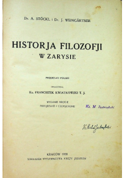 Historja filozofji w zarysie 1928 r.