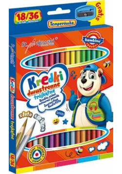 Kredki trójkątne dwustronne 18/36 kolorów BAMBINO