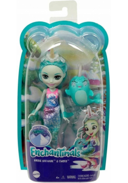Enchantimals. Lalka Naddie Narwhal + Sword