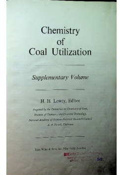 Chemistry of coal utilization