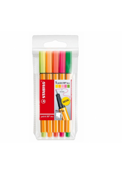 Cienkopis Point 88 Mini neon 5 kol. etui STABILO