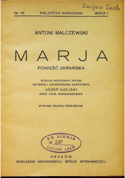 Marja Powieść ukraińska 1925 r.