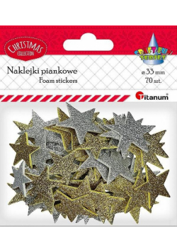 Naklejki piankowe gwiazdki 33mm mix 70szt.