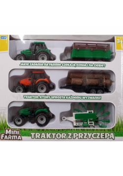 Mini farma Traktor z przyczepą 3szt.