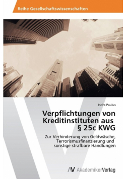 Verpflichtungen von Kreditinstituten aus § 25c KWG