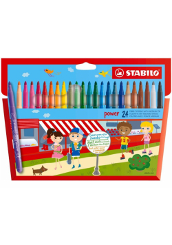 Flamastry Power 24 kolory etui STABILO