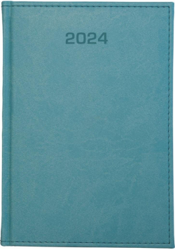 Kalendarz 2024 dzienny A5 Vivella turkusowy