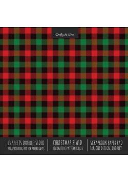 Christmas Plaid Scrapbook Paper Pad 8x8 Scrapbooking Kit for Cardmaking Gifts, DIY Crafts, Printmaking, Papercrafts, Holiday Decorative Pattern Pages