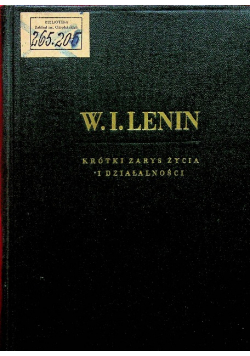 Lenin krótki zarys życia i działalności 1949 r