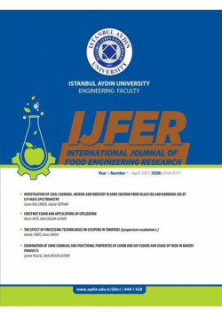 Istanbul Aydin University Engineering Faculty International Journal Of Food Engineering Research