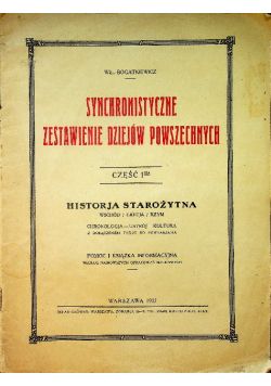Synchronistyczne zestawienie dziejów powszechnych 1927 r.