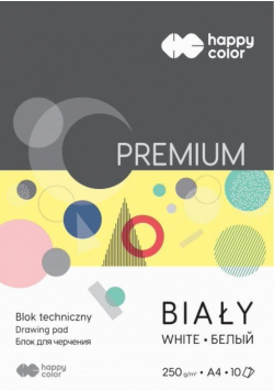 Blok techniczny biały A4/10K Premium HAPPY COLOR