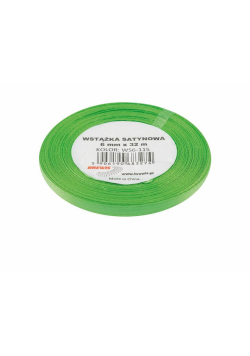Wstążka satynowa zielona 6mmx32m