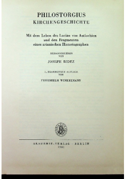 Philostorgius Kirchengeschichte