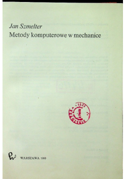 Metody komputerowe w mechanice
