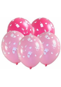 Balony Baby shower dziewczynka 5szt