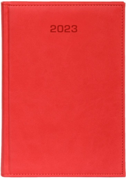 Kalendarz 2023 Dzienny A4 Vivella czerwony ANIEW