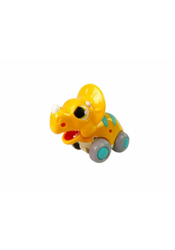 Dinozaur na kółkach Triceratops żółty