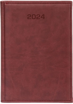 Kalendarz 2024 dzienny A5 Vivella bordo