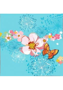 Karnet Swarovski kwadrat CL2908_BL Kwiaty błękitny