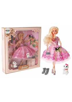 Lalka modelka w sukni balowej + akcesoria 28cm