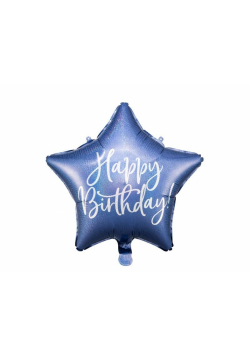Balon foliowy Happy Birthday 40cm granatowy